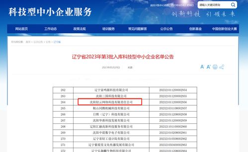 沈陽輕云網(wǎng)絡科技責任公司榮獲科技型中小企業(yè)稱號